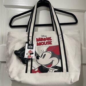 Disney Minnie Mouse Canvas Tote - Cream and Black